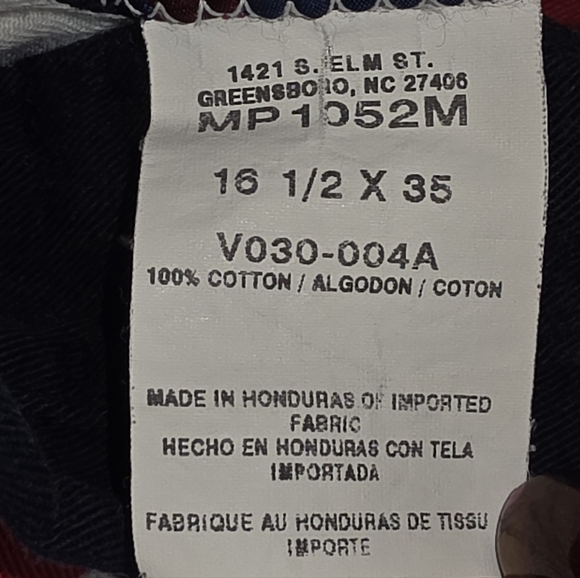 Wrangler Western Button Up Shirt 16.5x35 Patchwork Stripe 100% Cotton Rustic - Picture 6 of 7